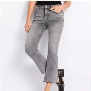 Stitch Fix Vigoss Marley Crop Boot Jean Grey Raw Hem NWT